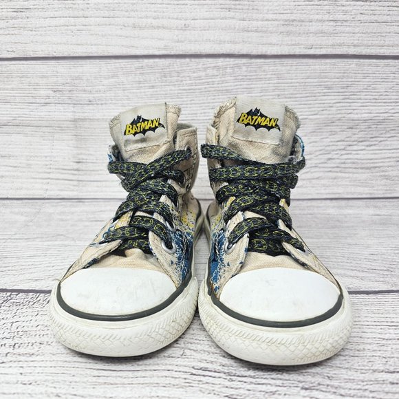 RARE‎ Converse All-Star DC Comic BATMAN Hi Shoes Toddler Size 6 - Picture 2 of 10
